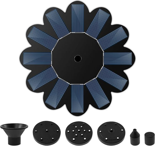 Solar Fountain for Bird Bath, Solar Water Fountain Pump for Bird Bath, Solar Bird Bath Fountains with 6 Nozzles for Gardens, Ponds, Pools, Indoors Outdoors