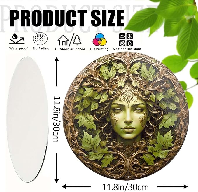 KVTTOZA 2PCS 2D Outdoor Metal Wall Art, 11.8Inch Tree Woman Man Wall Decors Gardens Guardian Decor Wall Art Plaque for Indoor Outdoor Room Garden Porch Fence Decor