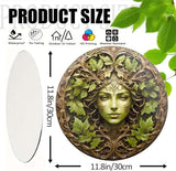 KVTTOZA 2PCS 2D Outdoor Metal Wall Art, 11.8Inch Tree Woman Man Wall Decors Gardens Guardian Decor Wall Art Plaque for Indoor Outdoor Room Garden Porch Fence Decor