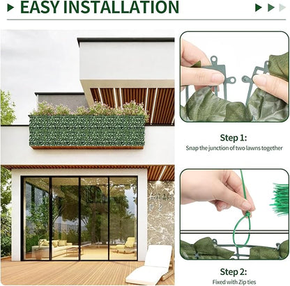 Artificial Ivy Privacy Fence Screen,39.4" x 236" UV-Anti Fake Leaves Plant Vine,Privacy Hedges Wall for Indoor Outdoor Garden Backyard Decor