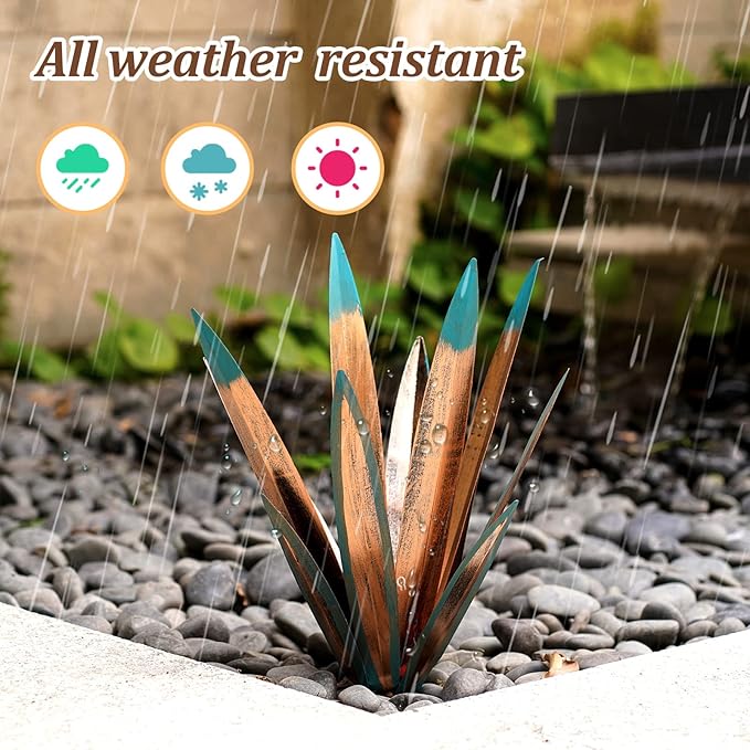 VChymm 2pcs Metal Country Tequila Sculpture DIY Plant Home Decor Garden Ornament Indooutdoor Statuette Patio Lawn Stake Decoration Gift 16"