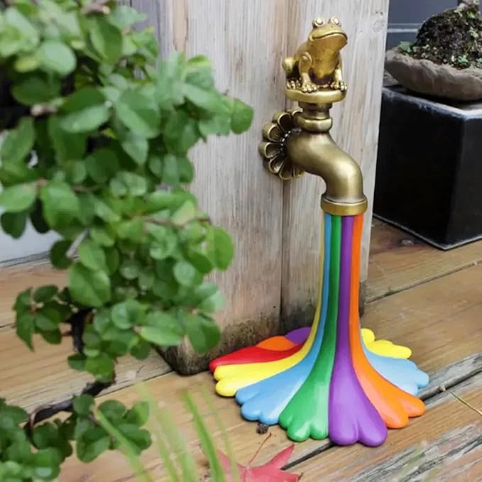 Garden Statues for Outside Outdoor Garden Statue - Colorful Resin Decorative Sculpture for Outdoors 11.5x10x19 cm (4.5x3.9x7.4 in) Perfect Garden Statues for Outside & Garden Decor Gardening Gifts