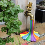 Garden Statues for Outside Outdoor Garden Statue - Colorful Resin Decorative Sculpture for Outdoors 11.5x10x19 cm (4.5x3.9x7.4 in) Perfect Garden Statues for Outside & Garden Decor Gardening Gifts
