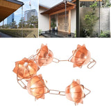 Copper Rain Chain, Adjustable 3.28ft Flower Shape Hanging Gutter Chain for Outside Eaves, Drainage, with Decorative Function, for Downspout Replacement (Petal Shaped)