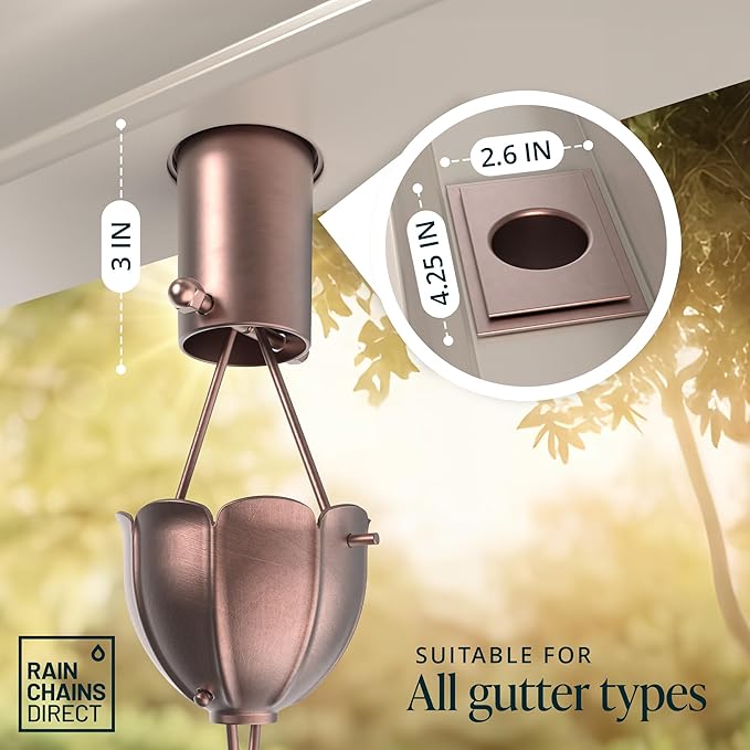Rain Chains Direct - Rain Chain Gutter Adapter/Installer in Pure Copper
