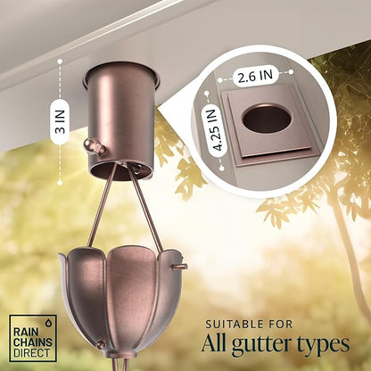 Rain Chains Direct - Rain Chain Gutter Adapter/Installer in Pure Copper
