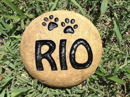 EBONY Personalized Pet Memorial Garden Stones for Dog or Cat Headstone Custom Pet Memorial Stone Customize with Name and Date Message Gift for Loss of Dog & Cat Lover (Standard)