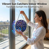 Birthday Gifts for Women - Blue Tree of Life Faux Stained Glass Window Hanging Sun Catcher for Door Garden Acrylic Decor Mother's Day Christmas for Mom Nana Grandma Sisters Wife 9.8"