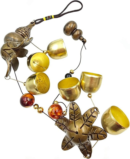 Metal Gourd Double Layer Lucky Wind Bell for Good Luck Wealth and Safe， Window/Door/Home Pendant Wind Chime Chinese Feng Shui Bell(Meaning Good Fortune and Good Fortune)