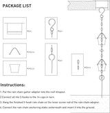 Rain Chains for Gutters with Adapter,Wrought Iron Rain Chain Set 8.5 Ft Not Rust, Gotta Drain with Sturdy Anchoring Stake, 14 Cups, 1 Hook, Adjustable Gutter Downspout for Outdoor Decorative