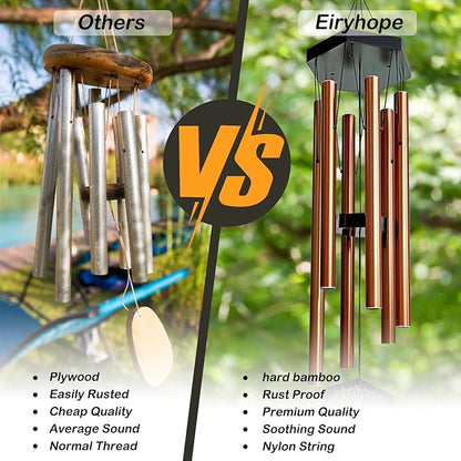 33" Tree of Life Wind Chimes | Warm Copper Memorial Windchime for Loss of Loved Ones, Sympathy Gift, Deep Tone & Weather-Resistant, Outdoor Decor Garden Decoration