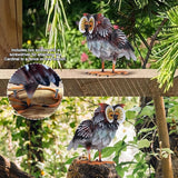 hogardeck Owl Garden Decor Outdoor Statues, Large Metal Bird Standing Yard Art, Lawn Sculptures Ornaments for Outside Patio Pond Backyard, Holiday Sympathy Gifts for Grandma Mom