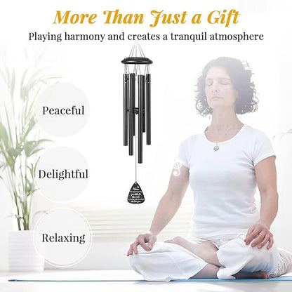 Gifts for Nana, 25''Wind Chimes Black, Nana Birthday Gifts from Grandkids, Thanksgiving, Ideas of Decorations for Outside, Patio, Garden or Yard
