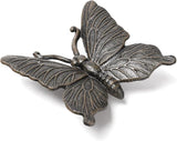 BRASSTAR Cast Iron Butterfly Statue Art Decor for Garden, Lawn, Yard, Patio, Farmhouse, Pond, Backyard, Office Desk Paper Weight Decoration (Black, L)