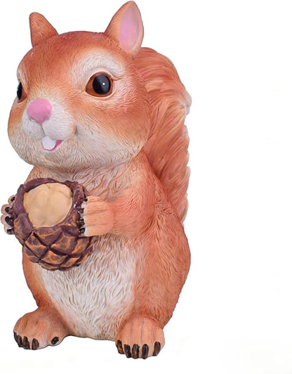 Squirrel Statue Outdoor Decor for Garden, 4.95" Fairy Yard Figurines Home Sculptures for Lawn Patio Front Porch Backyard