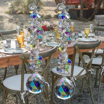Hanging Crystals Suncatchers (40mm ab), Sun Catchers with Crystals Indoor Window, Rainbow Maker Christmas Party Wedding Window Ornament,Pack of 2