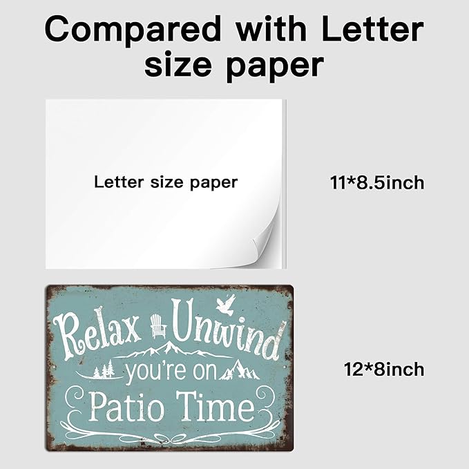 Putuo Decor Funny Patio Signs And Decor Outdoor Home Patio Wall Decor Vintage Relax Unwind You're On Patio Time Tin Signs Patio Signs For Outside Backyard Porch Bar Decor 8x12 Inches
