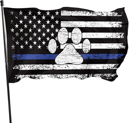 American Police Dog Flag 3 X 5 Ft Police K9 Flag Polyester with Brass Grommets For Lawn Patio Yard Garden Home Outdoor Decor Fade Resistant Banner