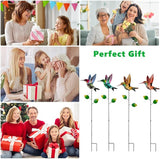 4 Pack Hummingbird Decorative Garden Stakes,Waterproof Garden Decor for Outside,Metal Yard Art Spring Decor for Outdoor Porch Lawn Pathway