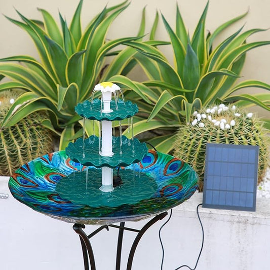 AISITIN 3 Tiered Bird Bath Solar Fountain Pump, 3.5W Solar Water Fountain, 2026 New DIY Solar Powered Water Pump for Bird Bath, Garden, Fish Tank and Outdoor Bird Feeder