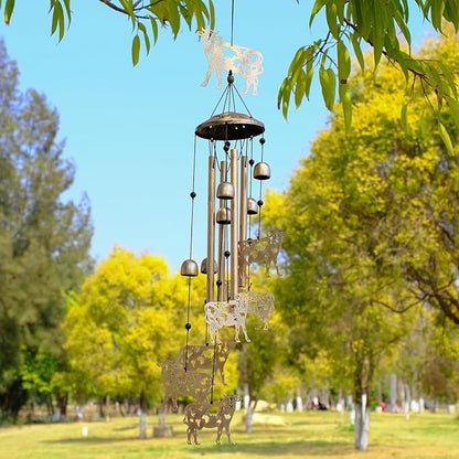 GDNSFIT Cow Wind Chimes for Outside, Metal Windchimes Outdoors, Cow Gifts for Women/Men, Memorial/Birthday Gifts, Garden Decor for Outside, Patio or Yard, Durable Chimes for Outdoors