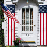 2Pack 65Inch Patriotic American Flags Door Bunting Banner Memorial Day Decoration Hanging Outside Porch Bunting Red White Blue Banner Outdoor Décor 4th of July USA Decor Pulldown for Veterans Labor Presidents Flag Election Day