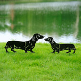 GDNSFIT Dachshund Dog Metal Decor for Outside,Garden Stakes Decorative Dog Gifts for Women/Men,Black Silhouette Statues for Yard Ornaments,Lawn, Patio, Pathway,Outdoor Garden Decor