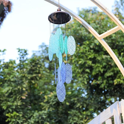 MUMTOP Wind Chimes for Outside, Stained Glass Wind Chime Windchimes for Patio, Outdoor,Garden,Yard,Coastal,Window,Home Decor or Gifts for Women