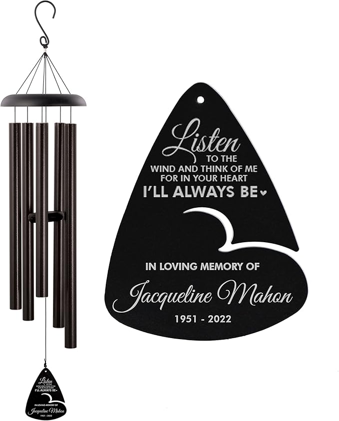 Personalized Listen to The Wind Memorial Wind Chime (30" Black)