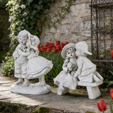 Garden Statues Romantic Couples Gifts Kissing Boy and Girl Sculpture Resin Outdoor Statues Figurines Home Decor for Wedding for Wife