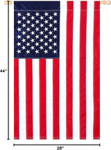 28 x 44 Inch Embroidered American House Flag, Heavy Duty Outdoor Premium 210D Nylon, Embroidered Stars,Sewn Stripes,July 4th Independence Day House Flags
