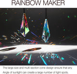 2PCS 5" Large Lanky Cone Crystal Sun Catcher Prisms, stino Hanging Suncatchers with Glass Prism, Rainbow Maker for Windows, Balcony, Kitchen, Garden Decoration (1, Lanky Cone 2Pcs)