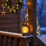 Solar Garden Outdoor Statues, Owl Garden Statue with Solar Glass Ball Light Lantern Outdoor Decor, for Lawn,Yard, Unique Housewarming Gift for Women Mother Mom