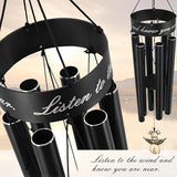 Pet Memorial Wind Chime, 30 Inches Paw Print Pet Remembrance Gift to Honor and Remember a Dog, Cat, or Other Pet, Premium Metal Wind Chime, Black