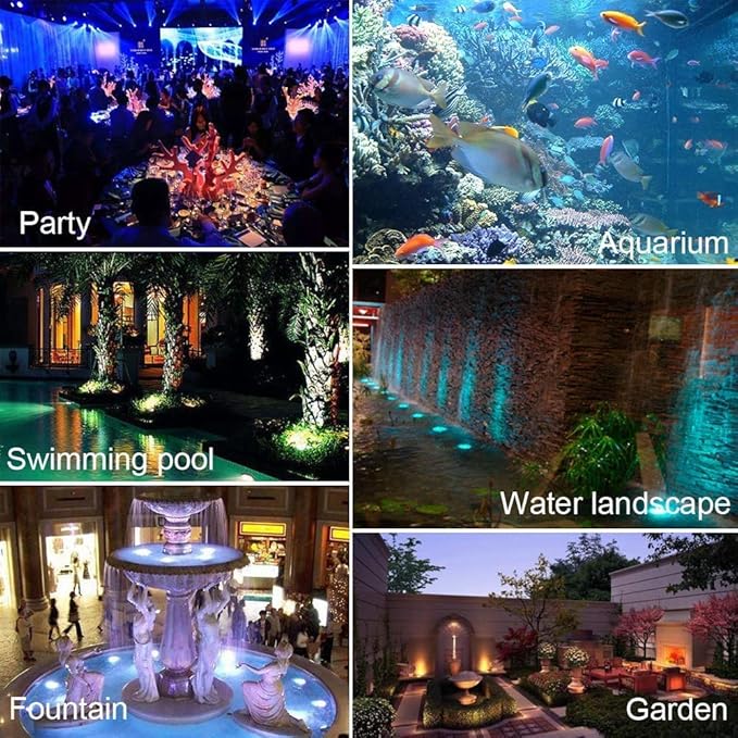 Pond Lights Underwater Fountain Lights with Timer Control Colors Changing Submersible Spotlight