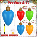 12 Pcs 10 Inch Inflatable Christmas Light Bulbs Ornaments Inflatable Christmas Ball Decorations Xmas Large Blow up Light Bulb Outdoor Indoor for Yard Lawn Tree Hanging Porch Garden Home