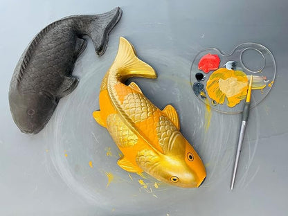 AUTUMN Fish Koi Garden Decor Mold, Concrete Cement Mold, Fish for Garden Figure, DIY Outdoor Decor, Koi Statue for Garden. One Mold - 2 Fish
