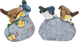 Bird Garden Decor Resin Animal Garden Figurines Welcome Sign Sculptures Statues for Yard Patio Lawn Outdoor Decoration Durable Weather Design