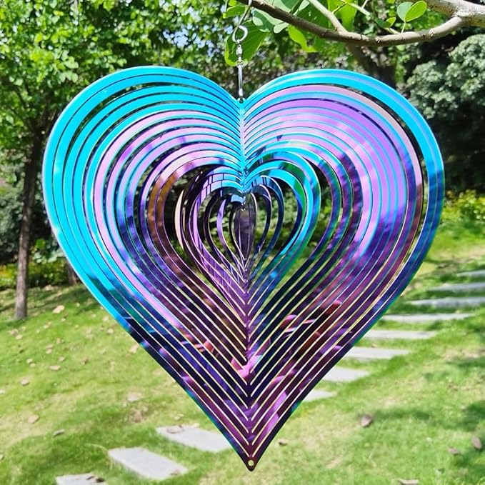 Wind Spinners Outdoor Yard Spinners - Metal Wind Spinner Outdoor Hanging, Wind Chimes for Outside, Spiral Crystal Wind Spinner, Garden Wind Spinners, （10 inch）
