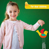 Taiyin 24 Pieces Bird Wooden Wind Chime Craft Kit for Kids DIY Make Your Own Wind Chimes Decorative Wooden Hanging for Classroom Outdoor Garden Patio Balcony Arts Crafts Supplies