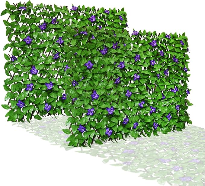 Expandable Fence Privacy Screen for Balcony Patio Outdoor,Decorative Faux Ivy Fencing Panel,Artificial Hedges (Single Sided Leaves)…
