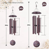 ASTARIN 36" Large Deep Tone Personalized Sympathy Wind Chimes, Memorial Wind Chime for Loss of Mother Father Loved One, Hummingbird Bereavement Gifts Decor Outdoor Patio Garden, Produced in USA