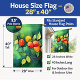 Caroline's Treasures Missouri Hawthorns in Watercolor House Flag Large Porch Sleeve Pole Decorative Outside Yard Banner Artwork Wall Hanging, Polyester, House Size, Multicolor