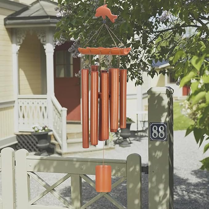 Virekm Memorial Wind Chimes for Loss of Loved One, Sympathy Wind Chimes Bamboo Windchimes Outdoors with Natural Sounds, Gifts for Mom, Indoor Outdoor Decorations for Patio Porch Garden and Backyard