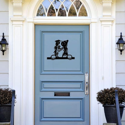 Metal Dog Wall Decor Black Metal Wall Decor Minimalist Dog Decorations for Home Funny Farm Animals Decor Iron Outdoor Fence Garden Yard Art Decor