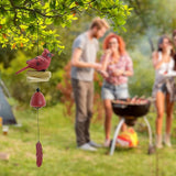 MrMrKura Bird Wind Chimes, Cardinal Wind Bell Pendent for Glory Mothers Love Gift Hanging Wind Chime with Feather Ornament for Bless Garden Backyard Home Decor (Red)