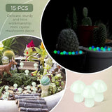 Nuenen 15 Pcs Mini Crystal Luminous Mushroom Glow in The Dark Tiny Natural Shape Hand Carving Polished Mushroom Decorations Crafts for DIY Garden Landscape