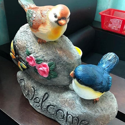Sculpture Tabletop Statue Resin Welcome Sign Bird Garden Statue Animal Sculpture Art Decoration Terrace Lawn Garden Decoration Figurines