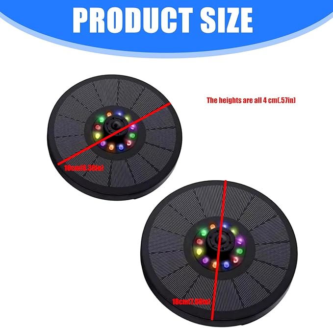 Floating Solars Bird Bath Water Fountains Light Garden Waterfalls Fountains Pond Panel Powered Water Pumps Garden Oxygenation Pumps for Pond