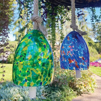 Gift Essentials Blown Glass Bell Wind Chime (Cobalt Blue) 5.5 Inches